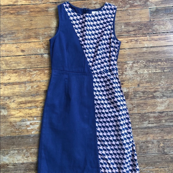 Houndstooth pattern color block dresss - Picture 1 of 8